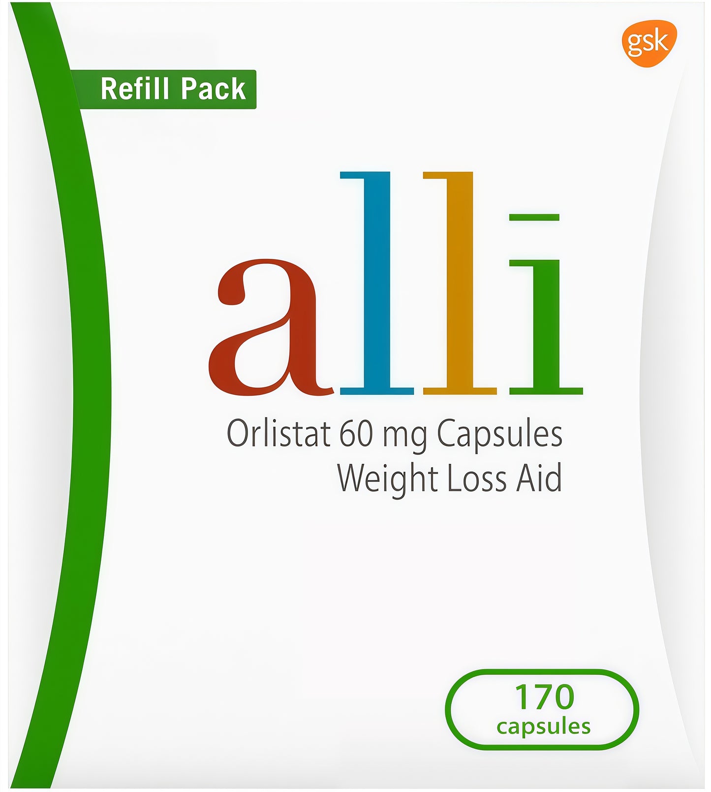 alli Weight Loss Diet Pills, Orlistat 60mg Capsules, Non Prescription WeightLoss Aid